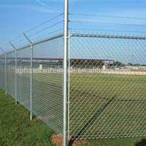 Park painted green chain link fence