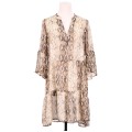 Snakeskin Print Dress with Ruffle Midi Dress