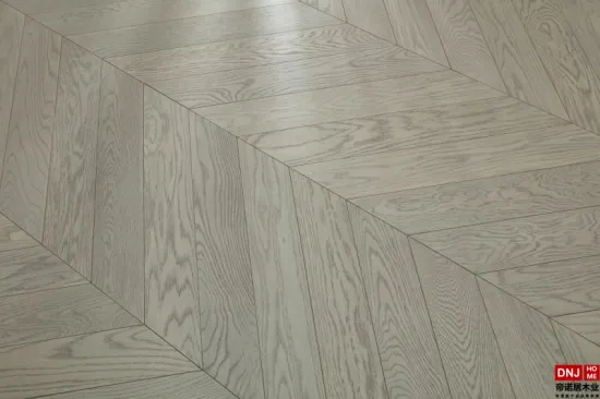 LIGHT GREY color white brushed fishbone multi-layer flooring