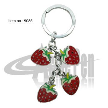Strawberry style Key Ring Pen Ornament for gift set