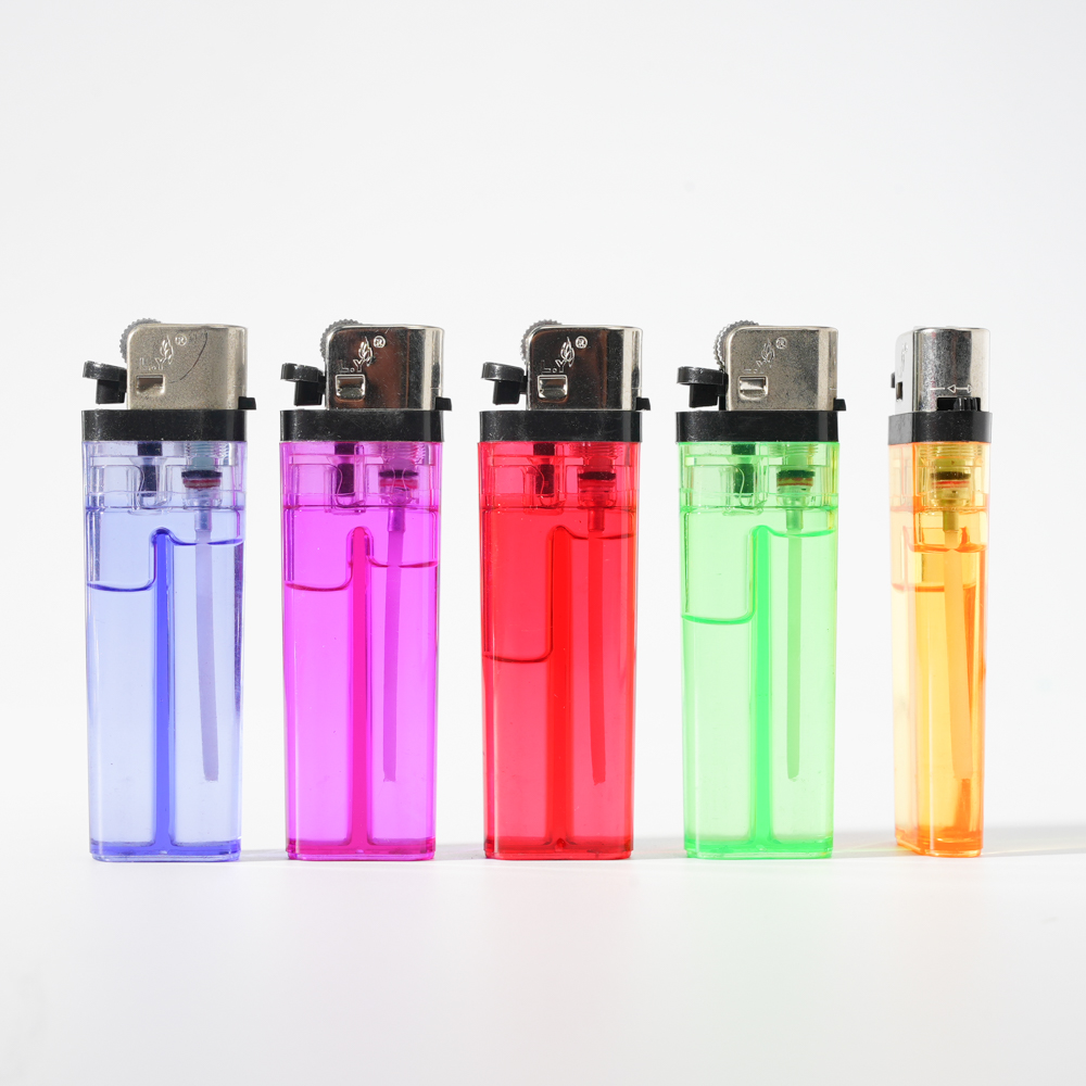 Soft Flame Flint Transparent Lighter with Five Color