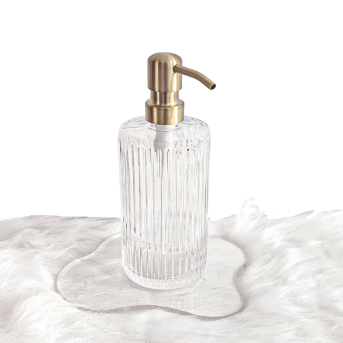 Transparent glass hand soap dispenser