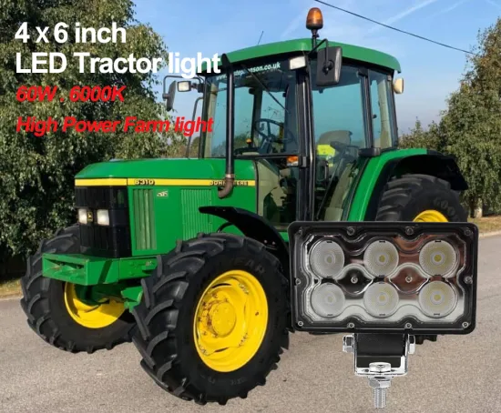 4x6 Inch 60W 6000LM LED Tractor Light for Agriculture and Off-Road Vehicles