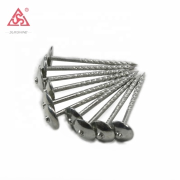 Electro Galvanized Roofing Nails with Washer Clavos and Rubber Gaskets - 9x3 Umbrella Head