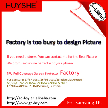 HUYSHE Nano anti shock full cover TPU screen protector for Samsung galaxy A9 TPU film for Samsung A9