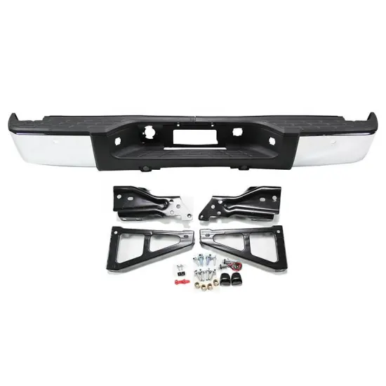 Black Rear Bumper for 2007-2013 Chevrolet Silverado and GMC Sierra 1500 without Parking Sensor Holes