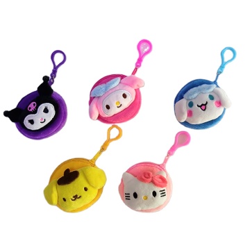 Cute Sanrio Characters Plush Dolls and Accessories: Kuromi, KT Cat, and More - Creative Coin Purse, Earphone Case, Makeup Bag, Card Holder, Gift Wallet