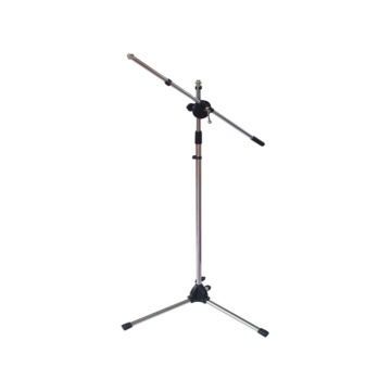 Customizable Chrome Tripod Floor Stand for Microphones in Music Shows