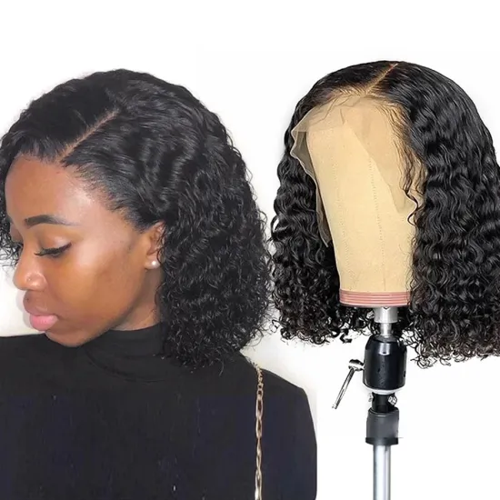 Afro Kinky Curly Hd Full Lace Frontal Bob Wig For Black Women Cheap Natural Raw Brazilian Virgin Human Hair Hd Lace Front Wig