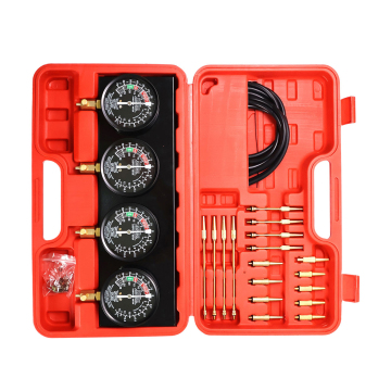 Portable Fuel Vacuum Carburetor Synchronizer Set - 4 Pcs Vacuum Gauges Tool Kit for Motorcycle & Car