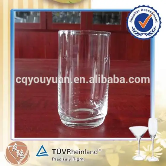Custom logo 250ml cylinder highball glass airline cup handblown water tumbler