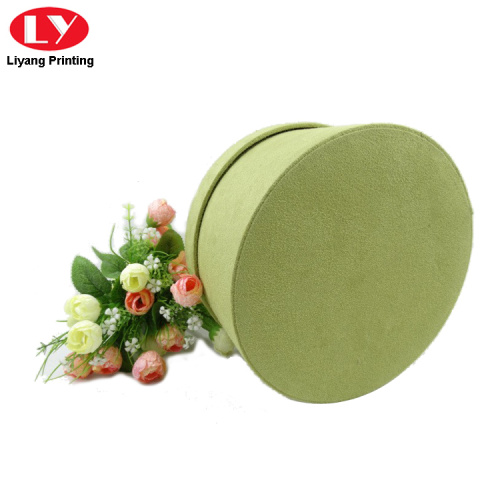 Luxury Cardboard Velvet Round Flower Box