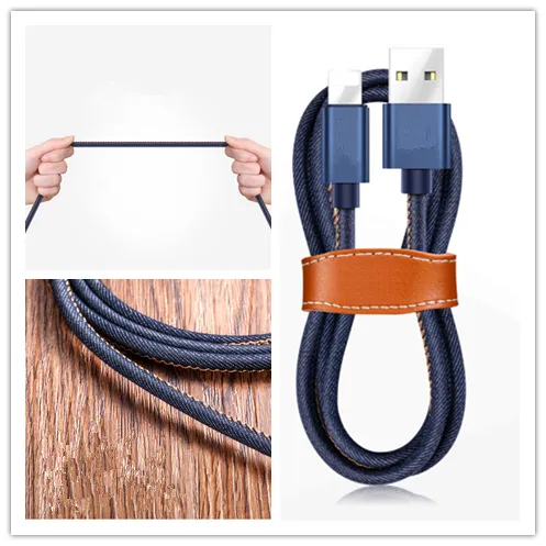 Jean braided USB charger cable
