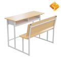 Birou dublu alb pentru studenți cu scaune atașate