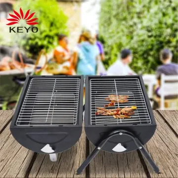 Mini Portable Barbacoa 2 parrillas Charcoal Grill Portable Camping Grill Barrel Fuel Powered Barbeque Barrel BBQ grill