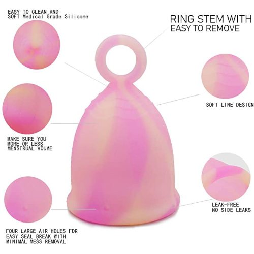 Menstrual Cup met ring voor beginners Gemakkelijke verwijdering