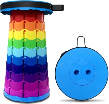 Adjustable Telescopic Portable Round Stool - Camping & Fishing Chair
