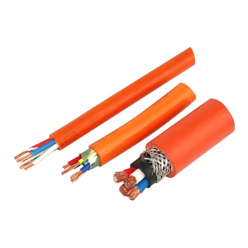 Orange circular power cable