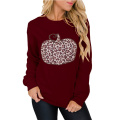 Halloween Leopard Print Pumpkin Graphic Sweatshirts