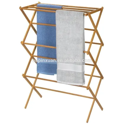 Household Essentials Folding Clothes Drying Rack, Bamboo