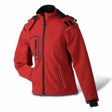 Men's Softshell Jacket, Made of 94% Polyester and 6% Spandex, Customized Sizes are Accepted