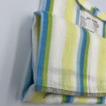 Permeable Color Splicing Stripes 100% Linen Cloth