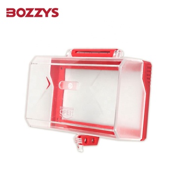 Transparent Plastic E-Stop Push Button Lockout with Glue or Wall Switch Protection Cover