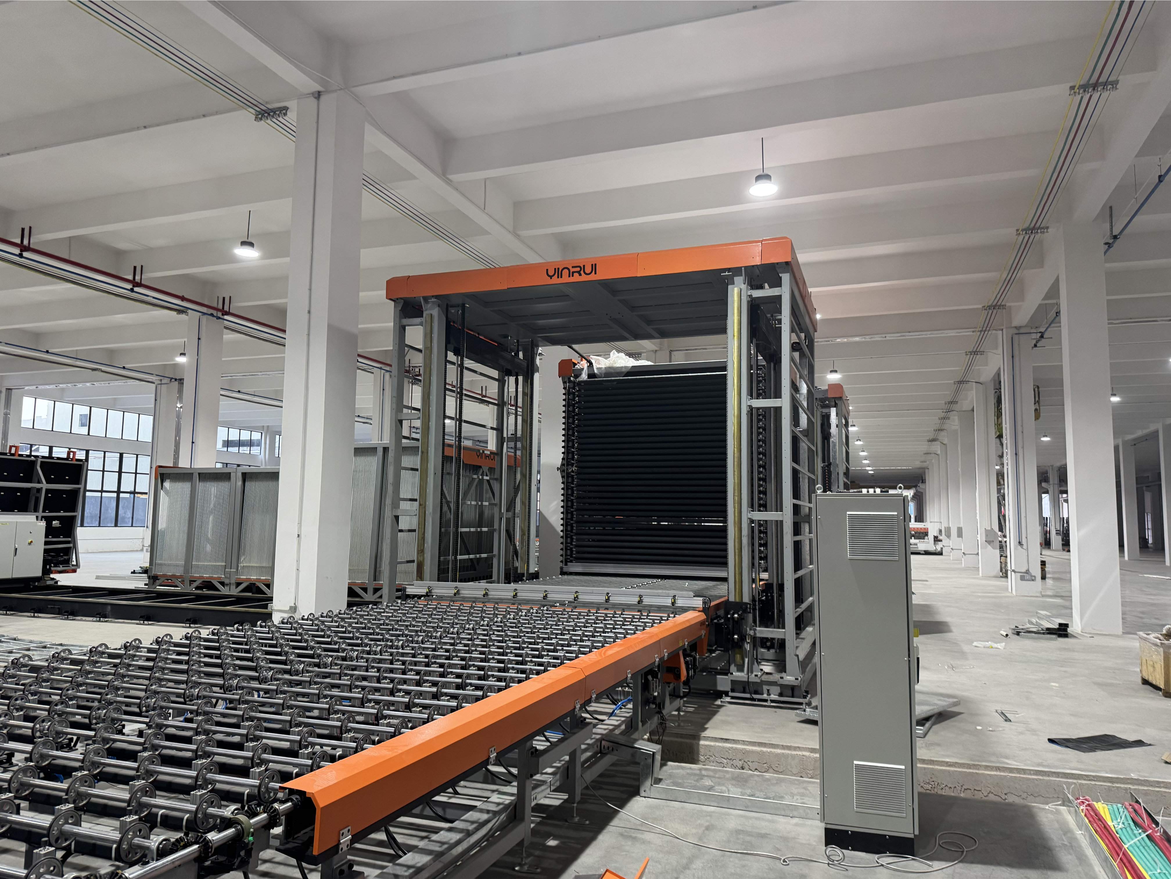 Modern aluminum profile extrusion workshop with automated production lines