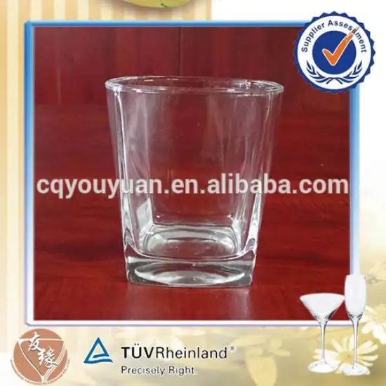 Best selling cheap drinkware clear whiskey glass thick bottom glass tumbler 190ml