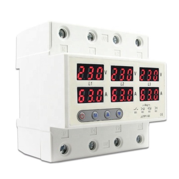 3 Phase Adjustable Voltage Current Protector with Regulator and Limiter, 63A 60A 220V 3P+N