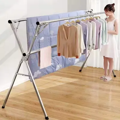 Foldable Clothes Hanger for Air Drying and Towel Rack