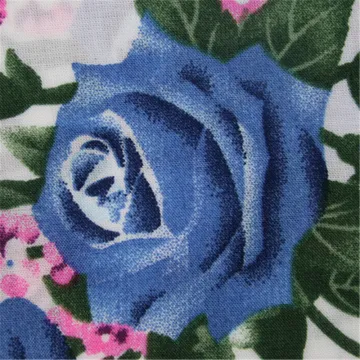 Flower Printing With Rayon Plain Fabric