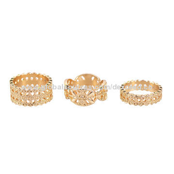 Fashion Knuckle Ring Sets, Gold Casting Combination, Low MOQ