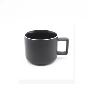 custom black Glazed ceramic coffee mug