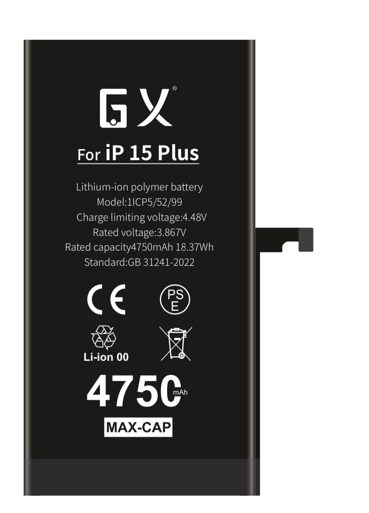 GX az Apple 15plus -hoz, nagy kapacitású akkumulátorral