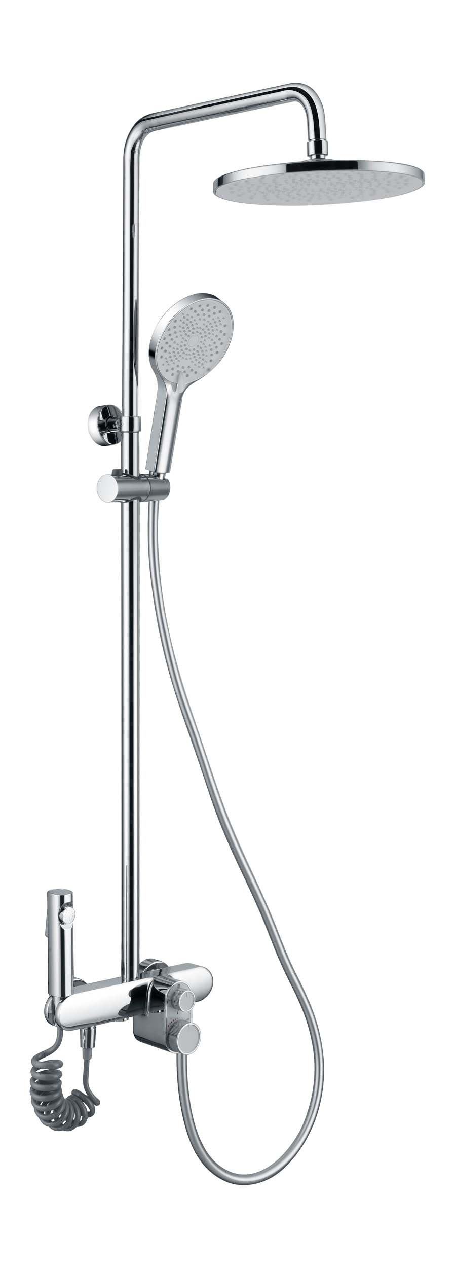 Chrome Button Control Shower Fixtures