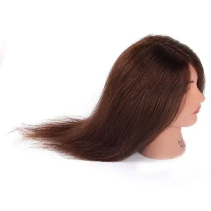 Natural human hair training mannequin head training perming hairdressing head beauty school manikin head
