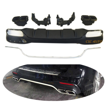 Aggiornamento del paraurti posteriore GLE63 con doppi tubi di scarico per Mercedes-Benz GLE Classe W166 2015-2018