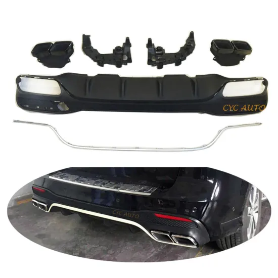 GLE63 Rear Bumper Upgrade with Double Exhaust Pipes for Mercedes-Benz GLE Class W166 2015-2018