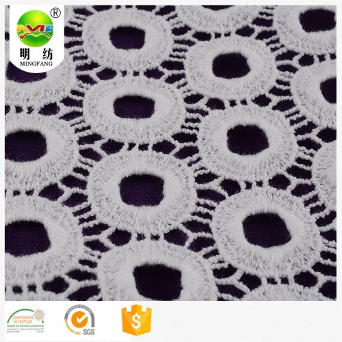 100% katun kain renda bordir untuk gaun