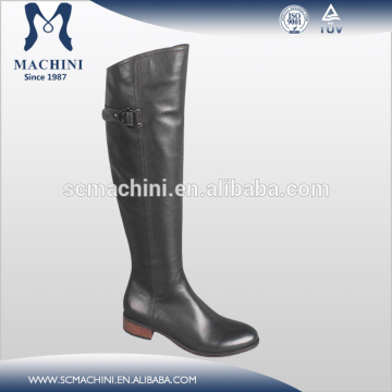 Latest winter style genuine leather over the knee zipper boots