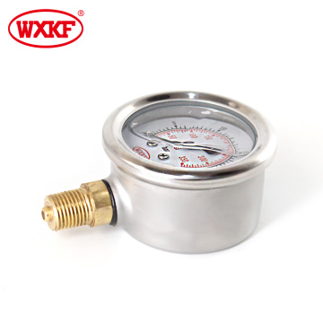 High quality 3inch 80mm stainless steel 0-15 PSI pressure gauge 1 bar