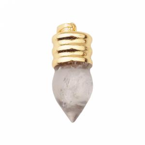 Lámpara natural bombilla de piedras preciosas de cristal colgante plateado oro
