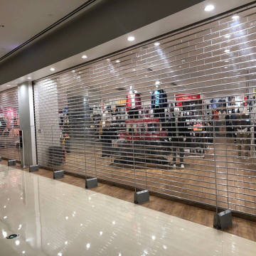 Transparent electric crystal door