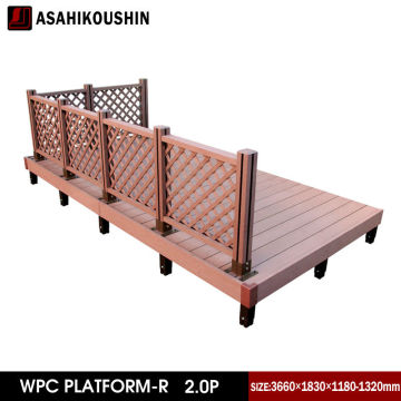 Anti-UV terrace DIY outdoor wooden plastic WPC platform for garden