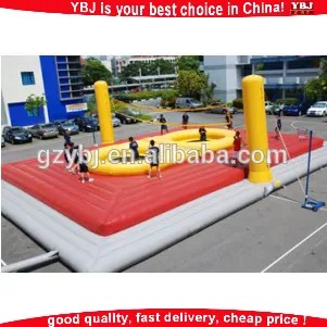Hot selling giant inflatable beach volleyball court for sale, inflatable bossball sport game, inflatable volleyball field