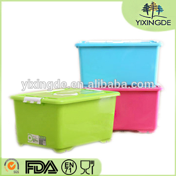 hard plastic bin storage box with wheels for Clothes and quilt