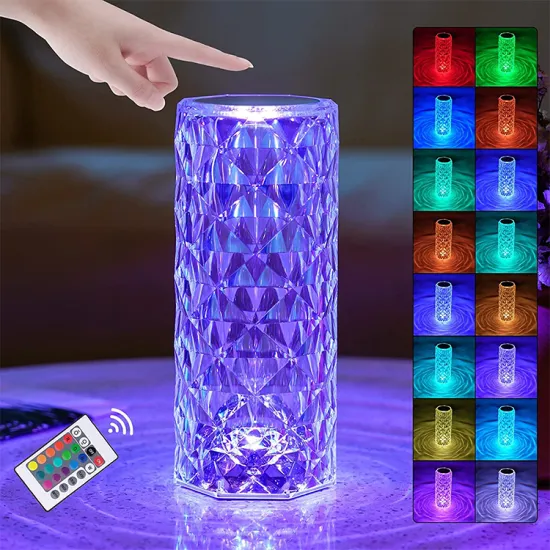 RGB USB Rechargeable LED Crystal Table Lamp: Illuminating Your Space with Customizable Light