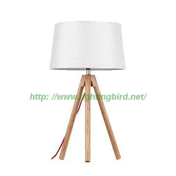 Elegant wood table lamp for bedside