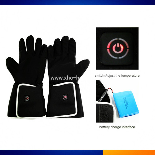 Cowhide Leather Snowboard Battery Heated Gloves